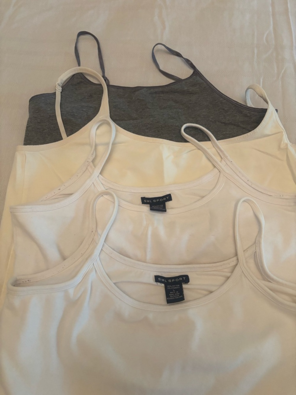 SML Sport White, ivory, and Gray Camisole Tank Top Bundle